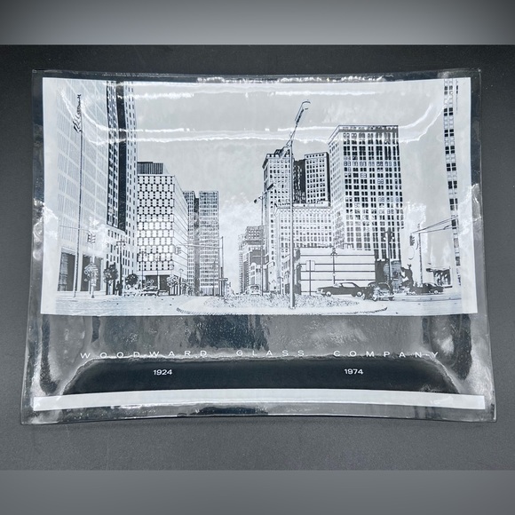 WOODWARD GLASS COMPANY Detroit Advertising Plate 1924 to 1974 VINTAGE 8.5” x 6.5 - Picture 3 of 6